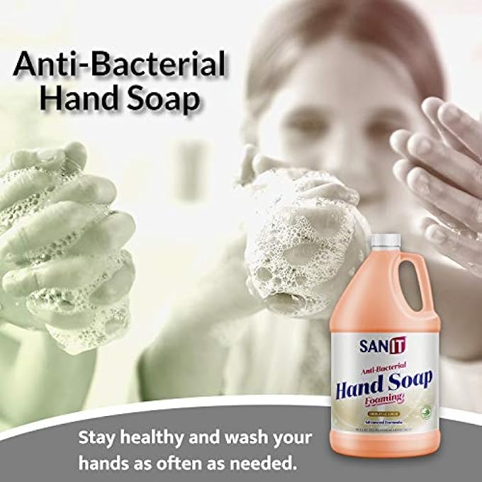 Sanit Ƒ ANTIBACTERIAL FOAMING HAND SOAP REFILL - ADVANCED FORMULA WITH ALOE VERA AND MOISTURIZERS - ALL-NATURAL MOISTURIZING HAND WASH - MADE IN USA, ORIGINAL GOLD, 1 GALLON - Image 3